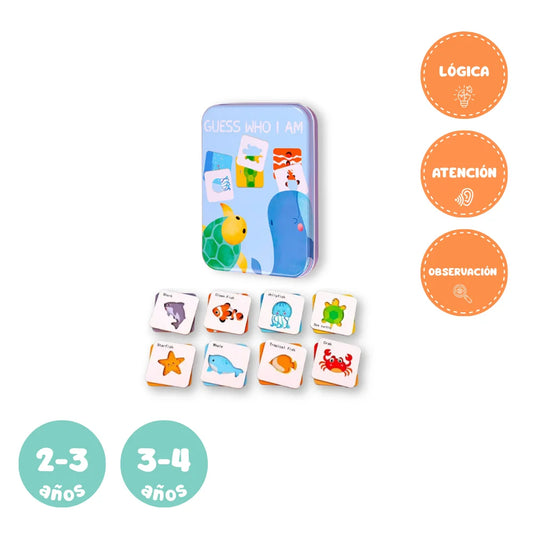 Juego en lata: Puzzles de asociación animales marinos
