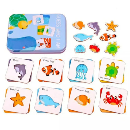 Juego en lata: Puzzles de asociación animales marinos