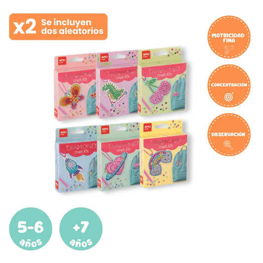 2 kits de llaveros para pintar con diamantes