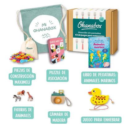 Mochila de juegos para restaurantes y esperas 1-2 años