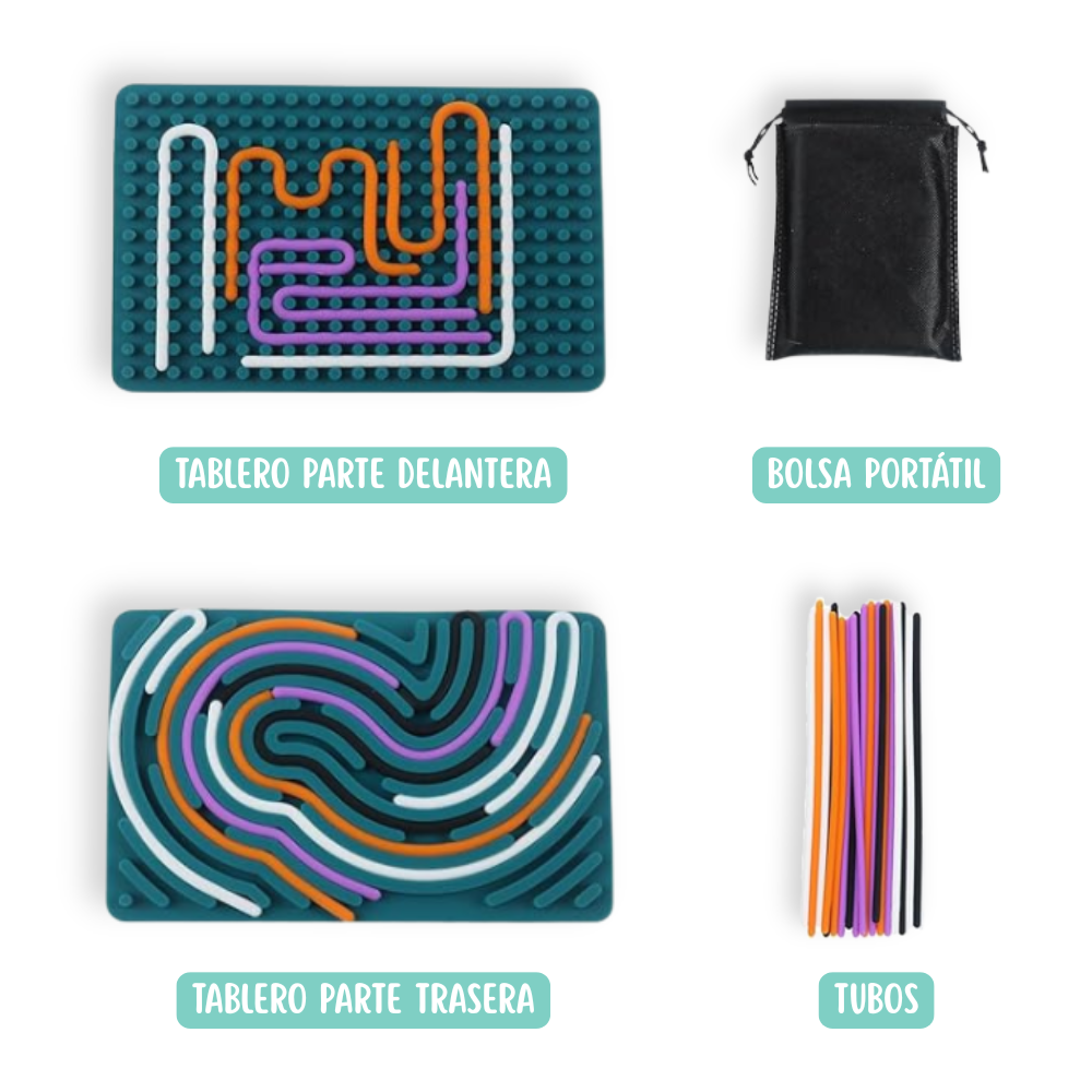 Tablero sensorial de doble cara (3-7 años)